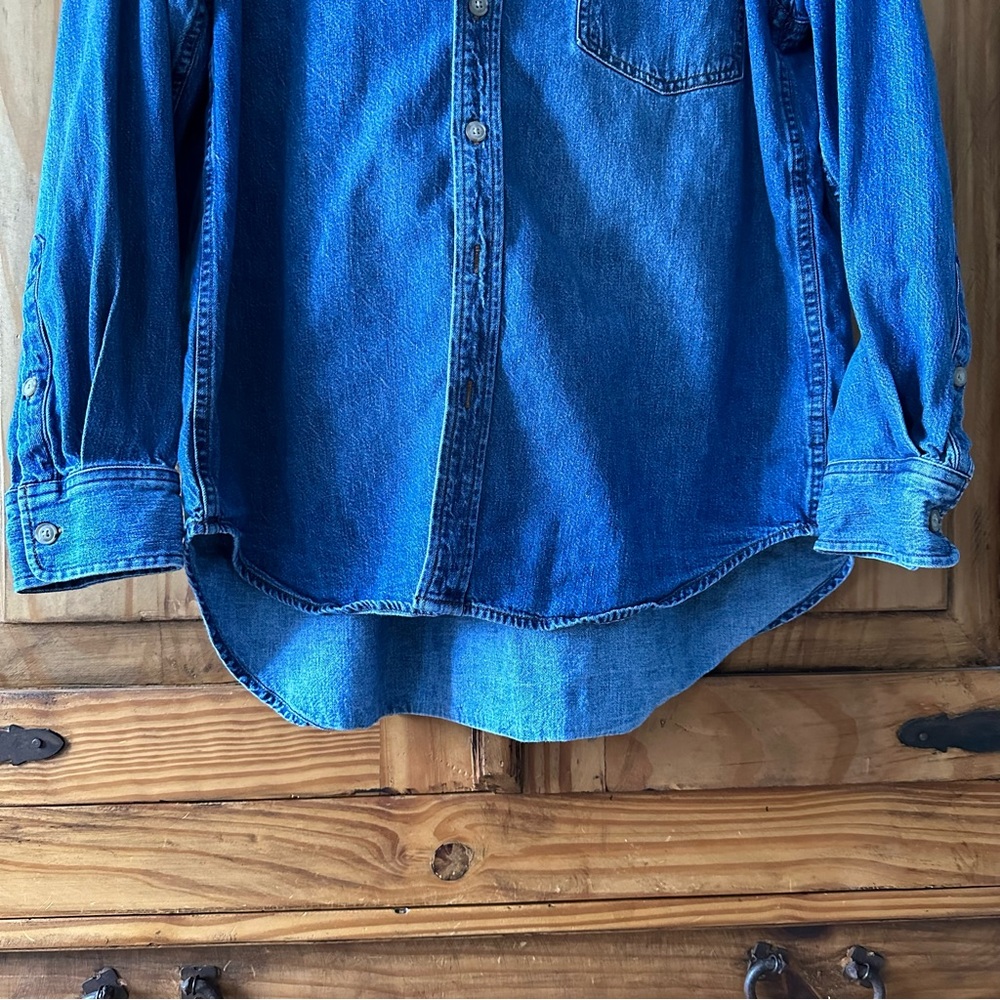 Denim Forum The 80's Comfy Denim Shirt Button Down Collar Shirt - Extra Small - Picture 5 of 16